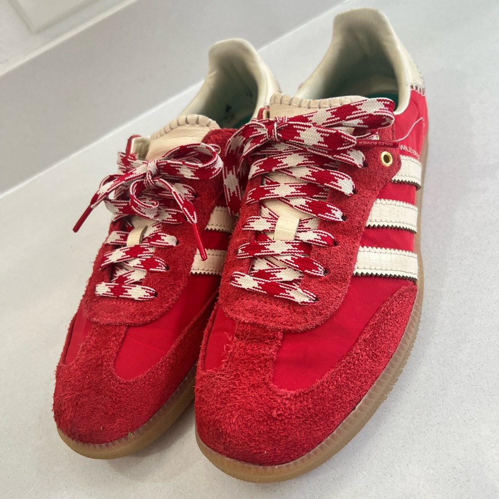 🔥🔥🔥 RARE adidas x Wales Bonner Samba :: Red & White :: Sz 8 :: Pre-Loved